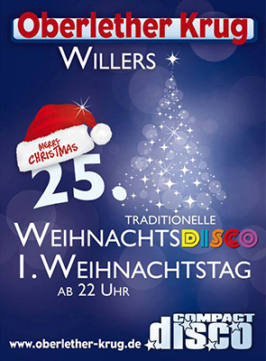 Weihnachtsdisco im Oberlether Krug